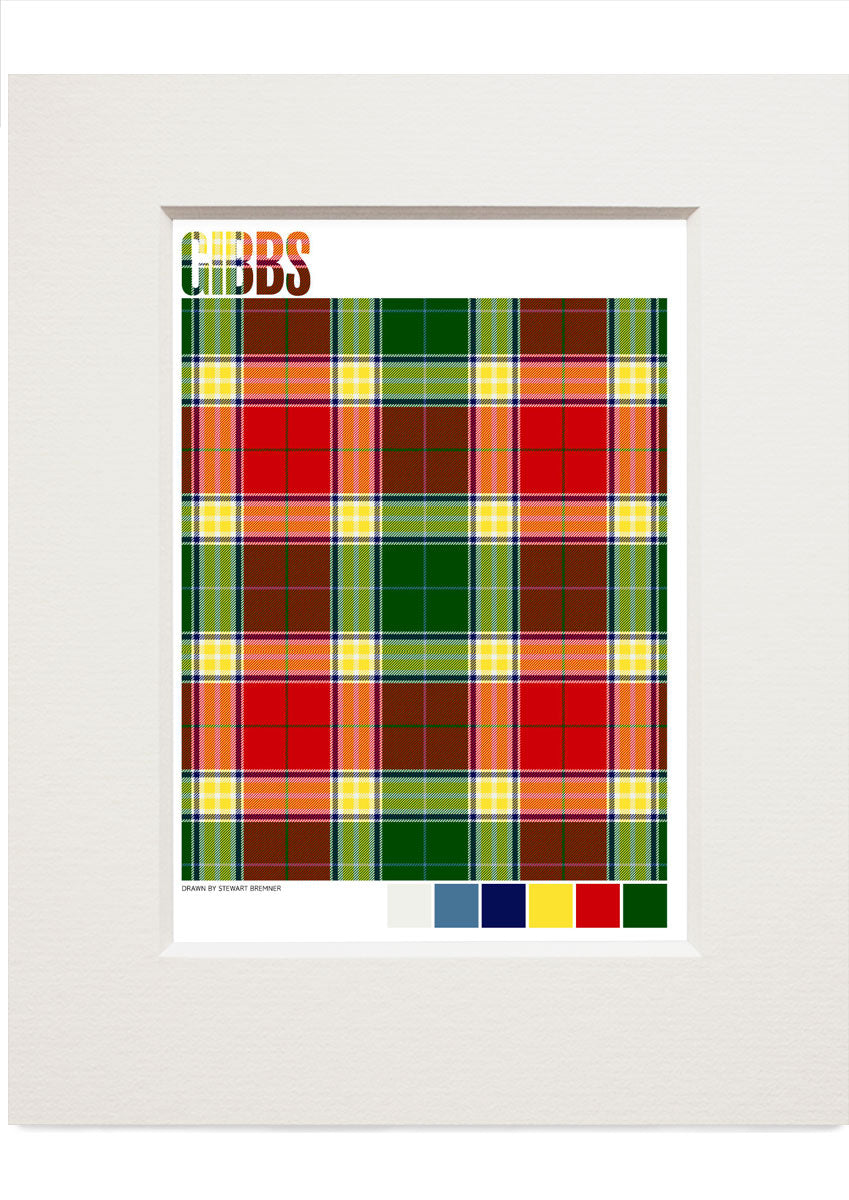 Gibbs Modern tartan – small mounted print