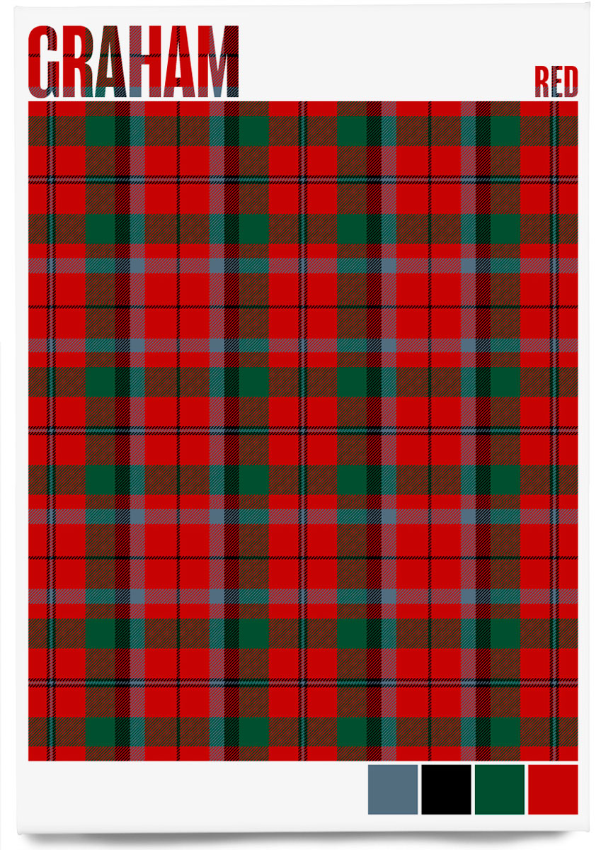 Graham Red Modern tartan – magnet