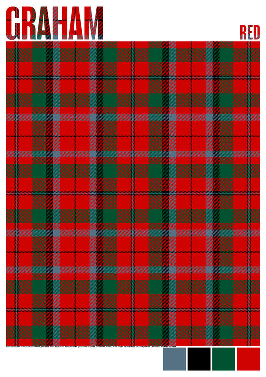 Graham Red Modern tartan – poster