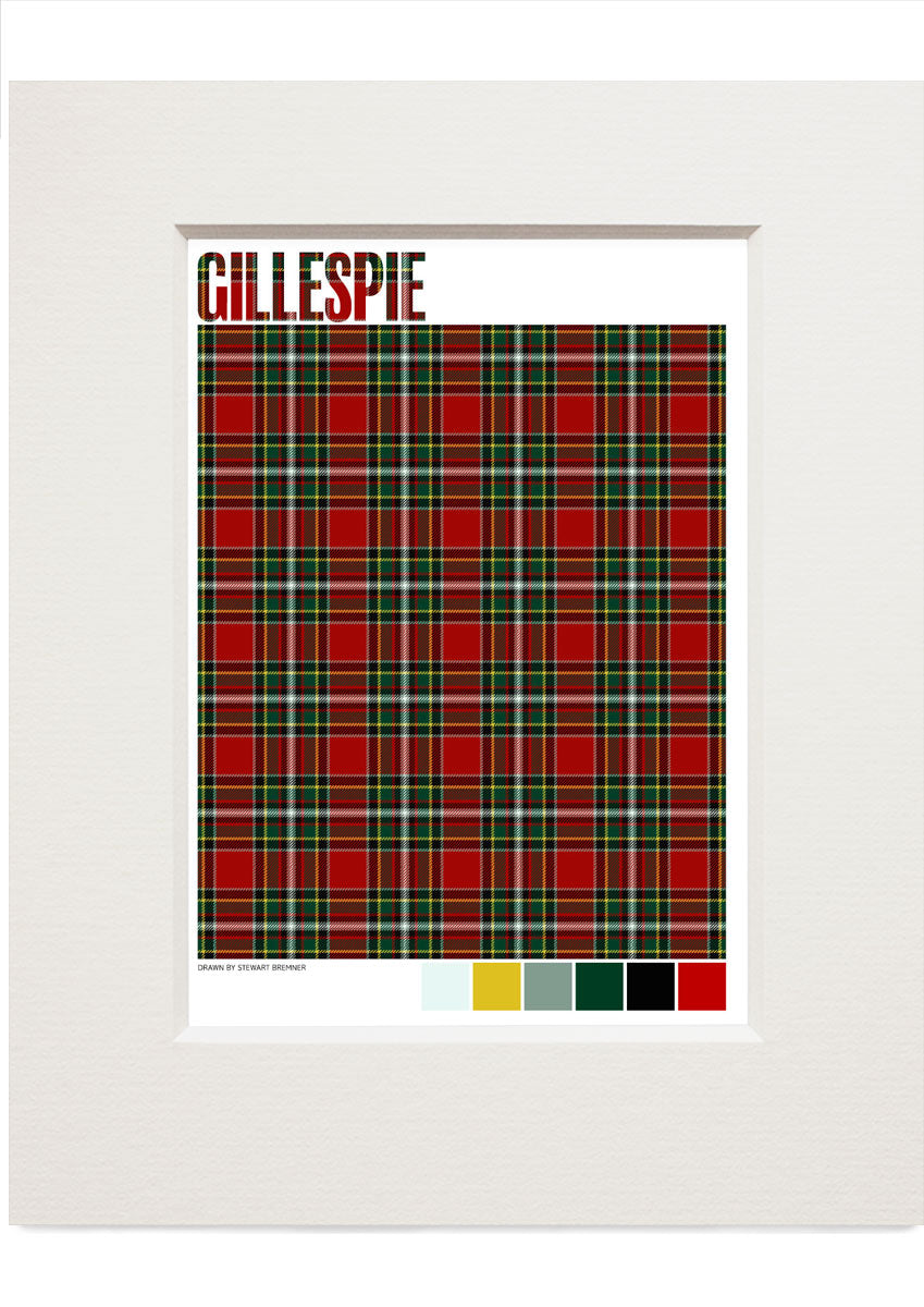 Gillespie Modern tartan – small mounted print