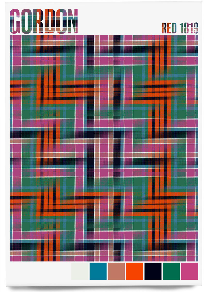 Gordon Red 1819 Ancient tartan – magnet