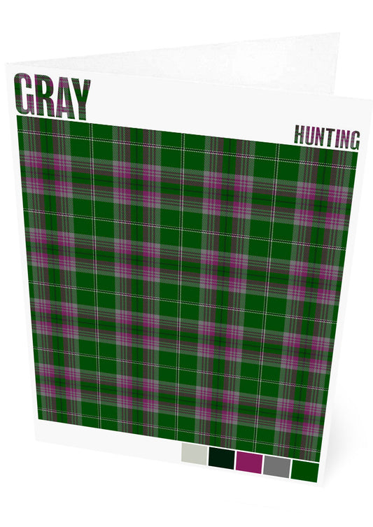 Gray Hunting Modern tartan – set of two cards