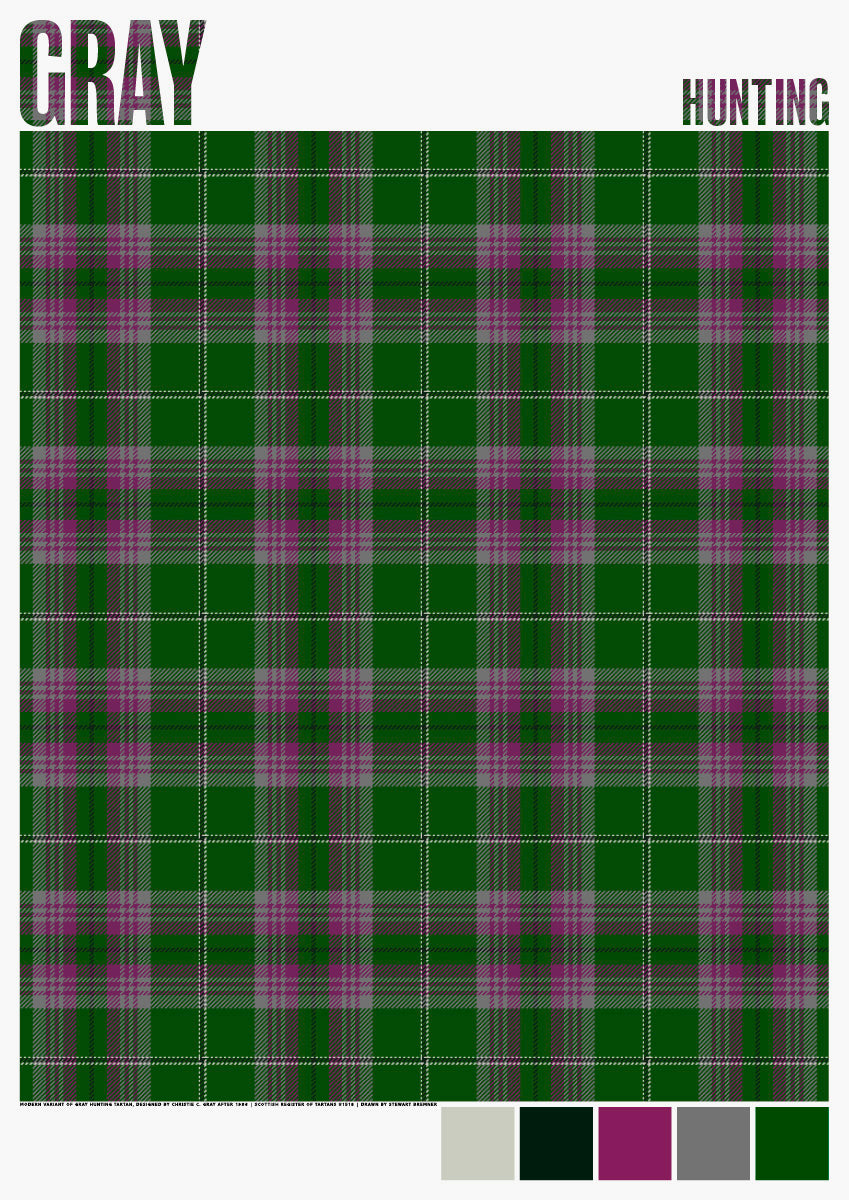 Gray Hunting Modern tartan – poster