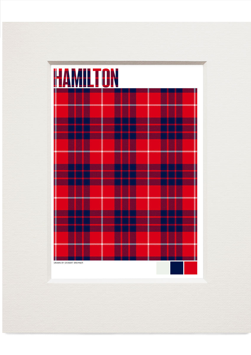 Hamilton Modern tartan – small mounted print