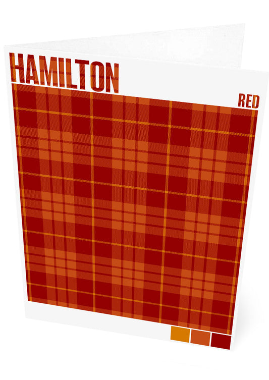 Hamilton Red Modern tartan – set of two cards