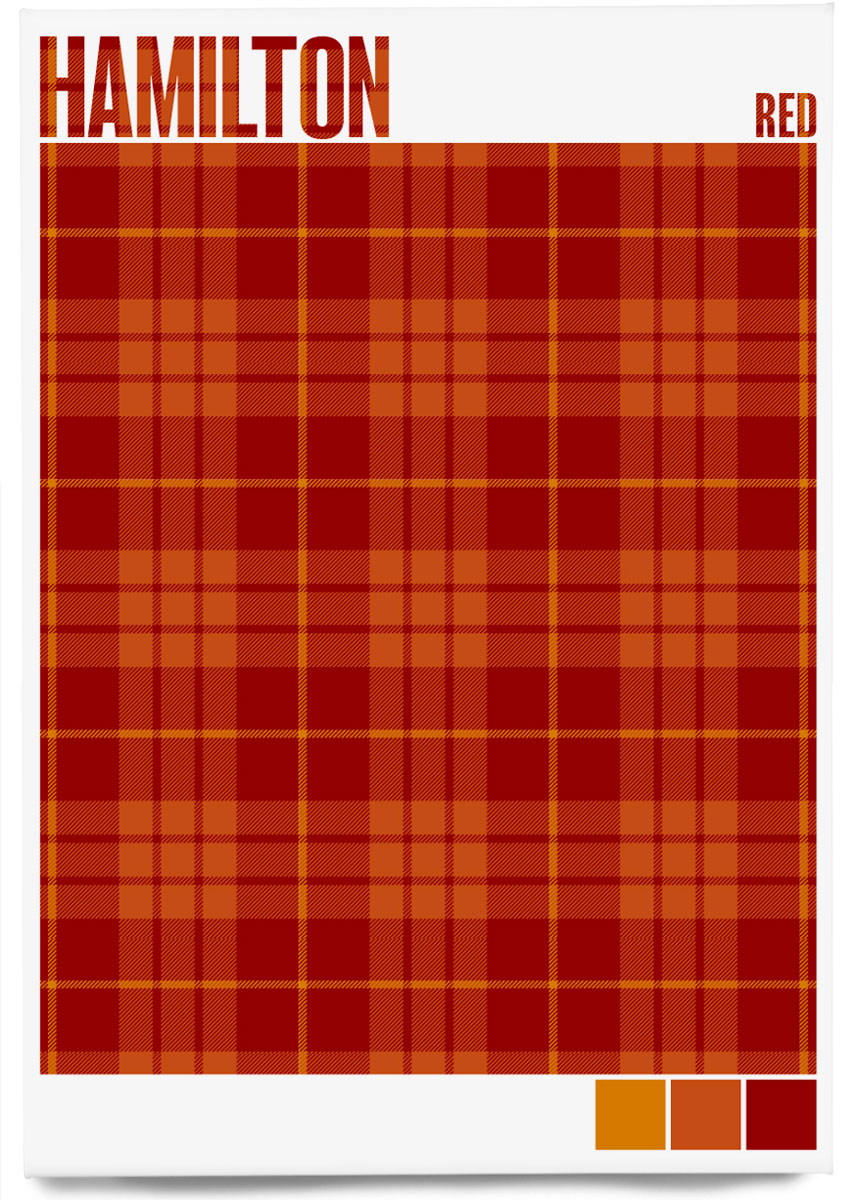 Hamilton Red Modern tartan – magnet