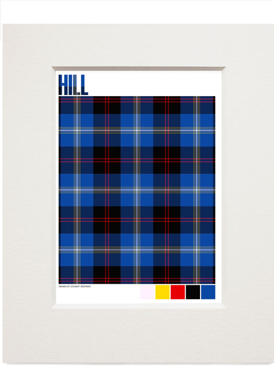 Hill Modern tartan – small mounted print