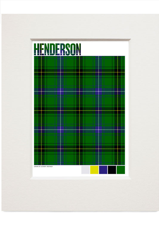 Henderson Modern tartan – small mounted print