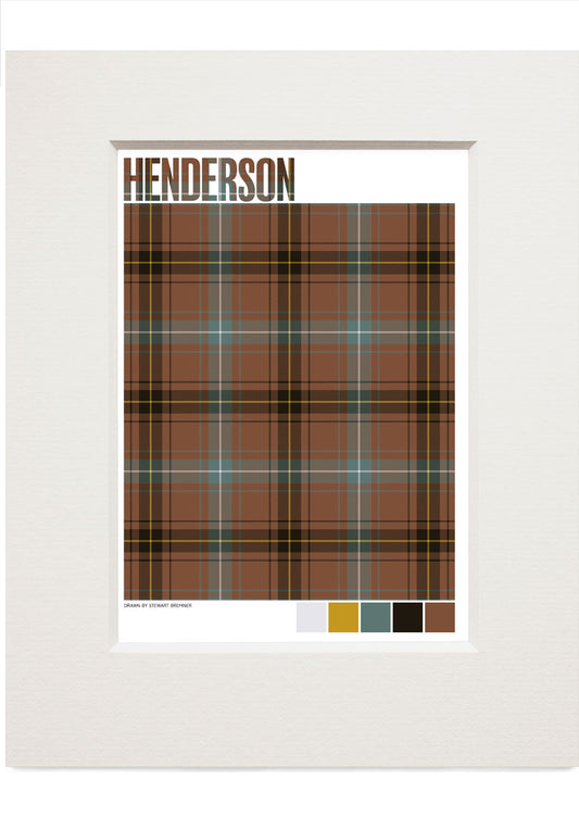 Henderson Weathered tartan – small mounted print