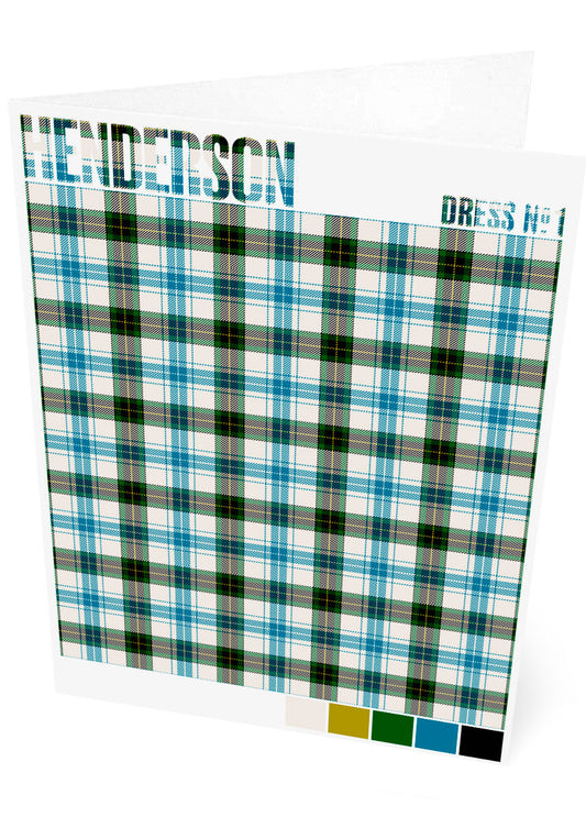 Henderson Dress #1 Modern tartan – set of two cards