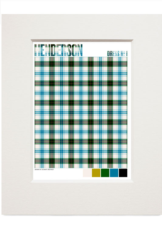 Henderson Dress #1 Modern tartan – small mounted print