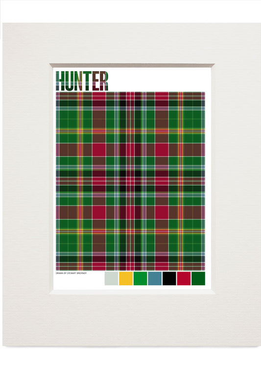 Hunter Modern tartan – small mounted print