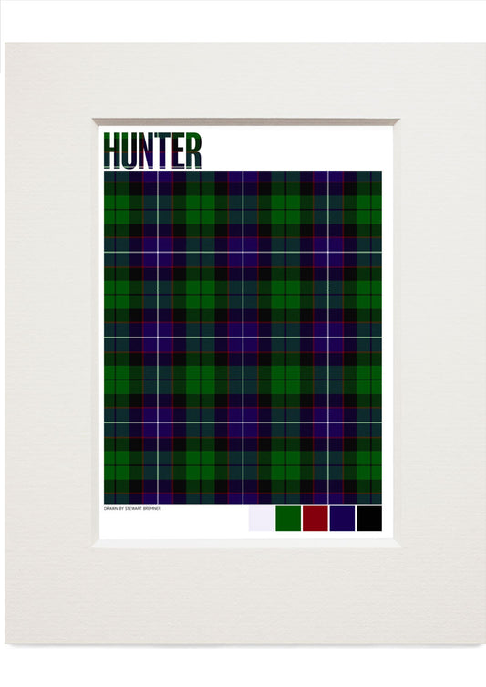 Hunter Modern tartan – small mounted print