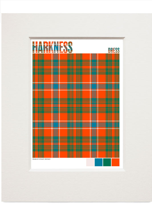 Harkness Dress Ancient tartan – small mounted print