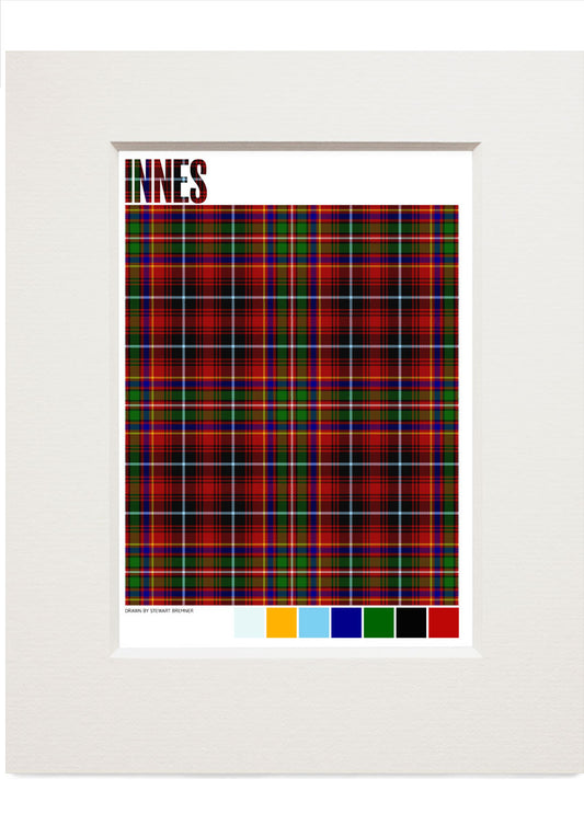 Innes Modern tartan – small mounted print