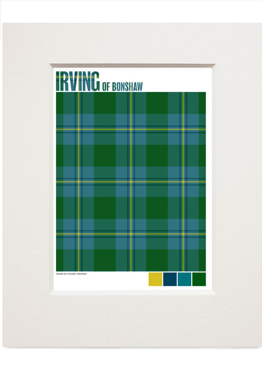 Irving of Bonshaw Modern tartan – small mounted print