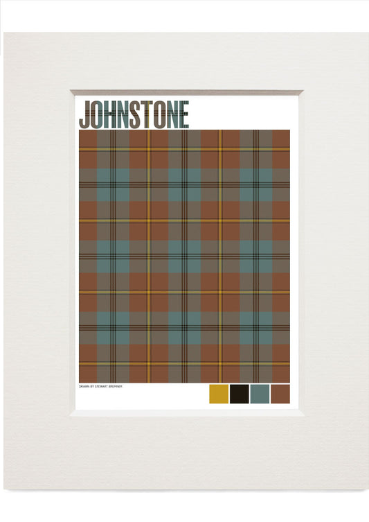 Johnstone Weathered tartan – small mounted print