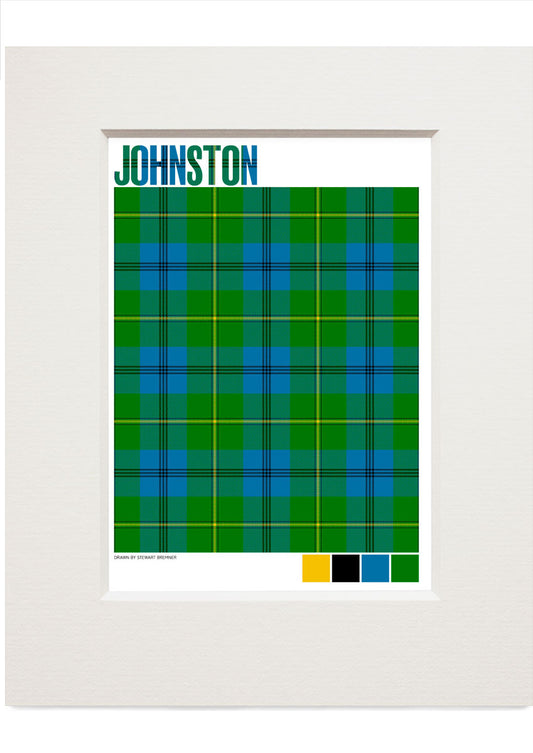 Johnston Modern tartan – small mounted print