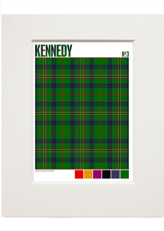 Kennedy #3 Modern tartan – small mounted print