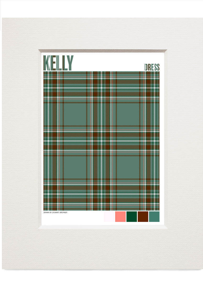 Kelly Dress Modern tartan – small mounted print