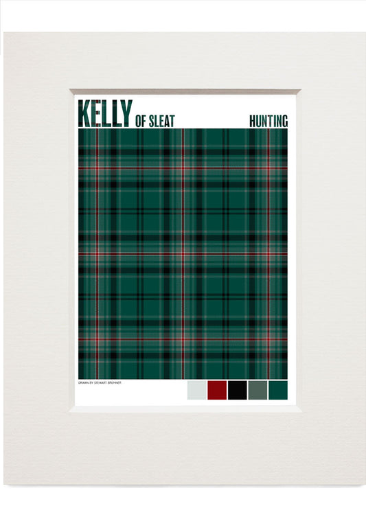 Kelly of Sleat Hunting Modern tartan – small mounted print