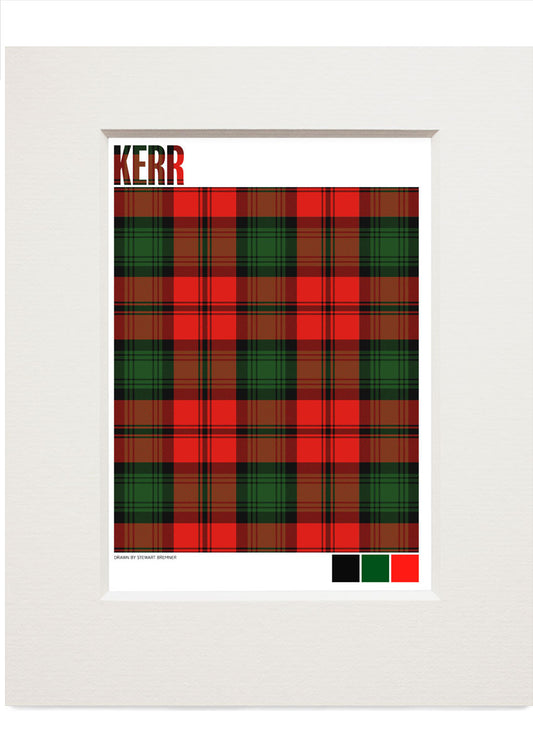 Kerr Modern tartan – small mounted print