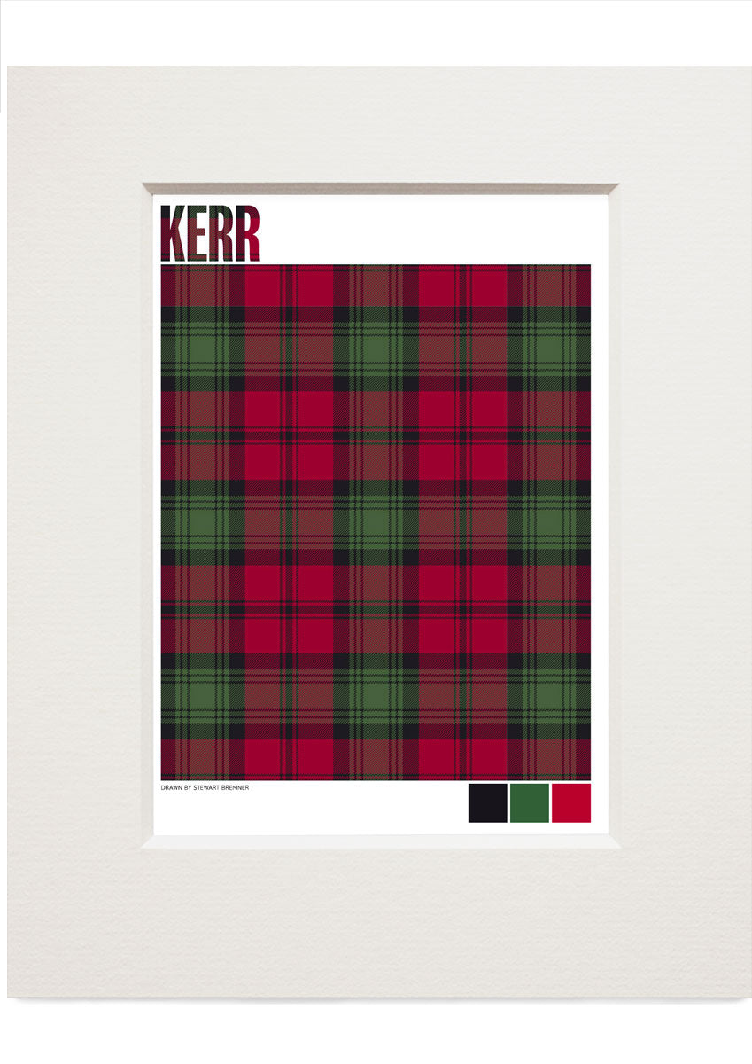 Kerr Muted tartan – small mounted print