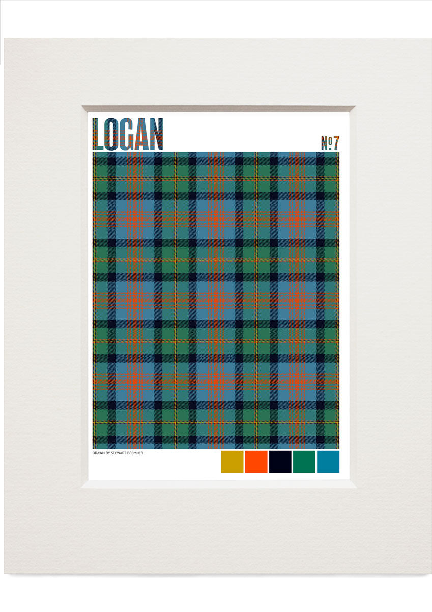 Logan #7 Ancient tartan – small mounted print