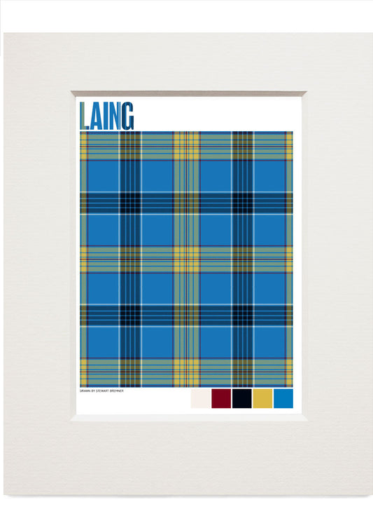 Laing Modern tartan – small mounted print