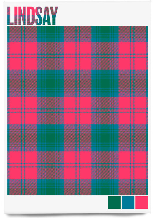 Lindsay Ancient tartan – magnet