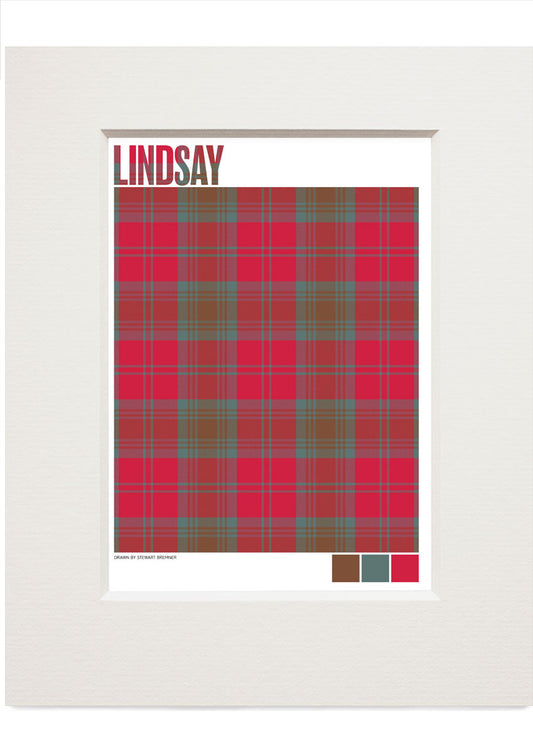 Lindsay Weathered tartan – small mounted print