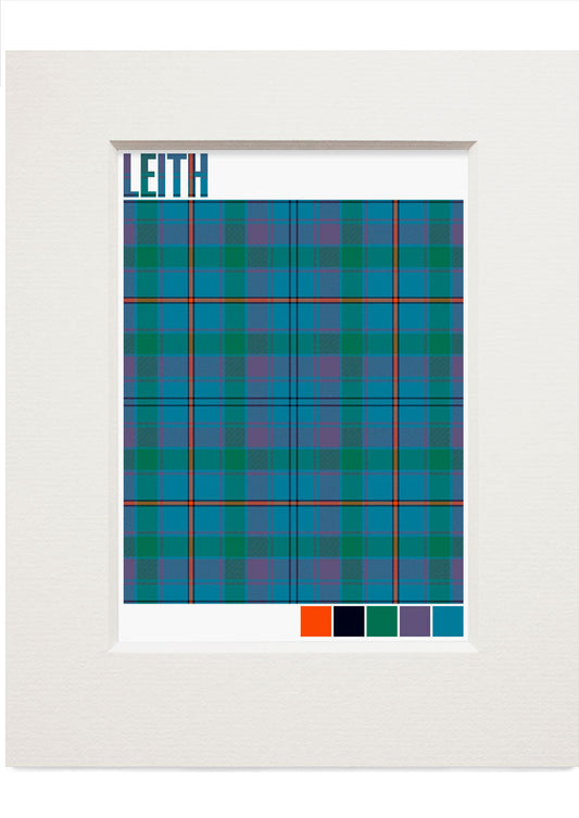 Leith Ancient tartan – small mounted print
