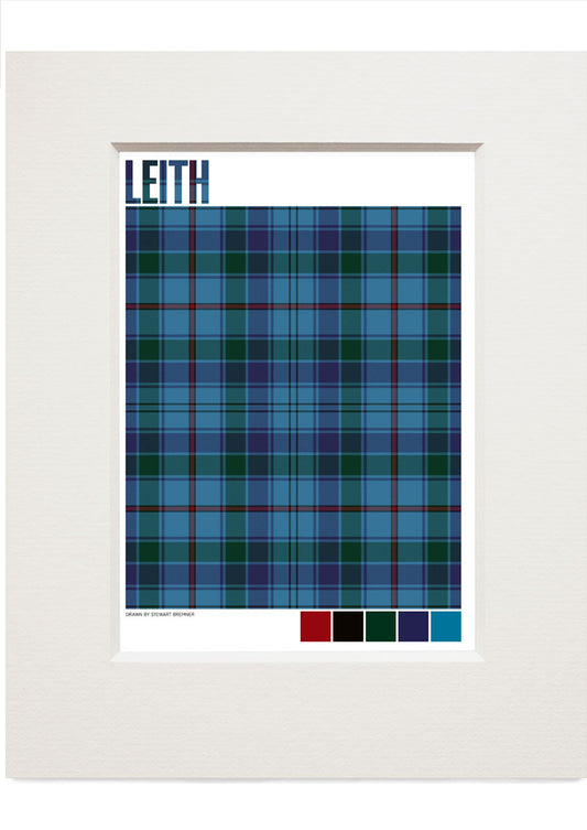 Leith Modern tartan – small mounted print