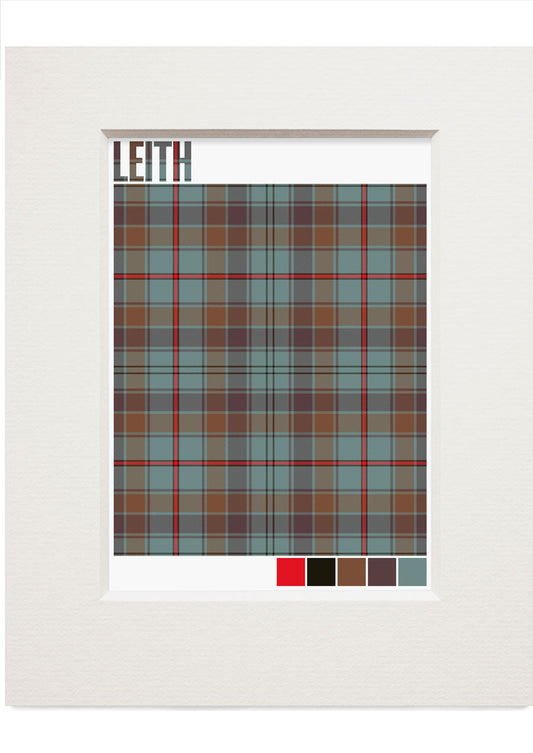 Leith Weathered tartan – small mounted print