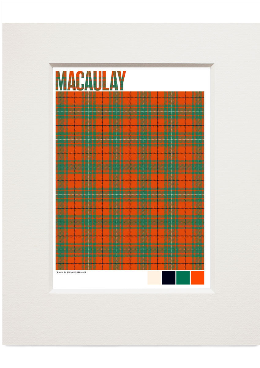 Macaulay Ancient tartan – small mounted print