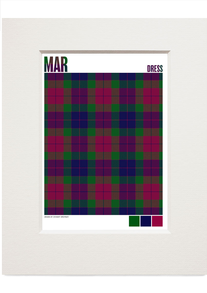 Mar Dress Modern tartan – small mounted print