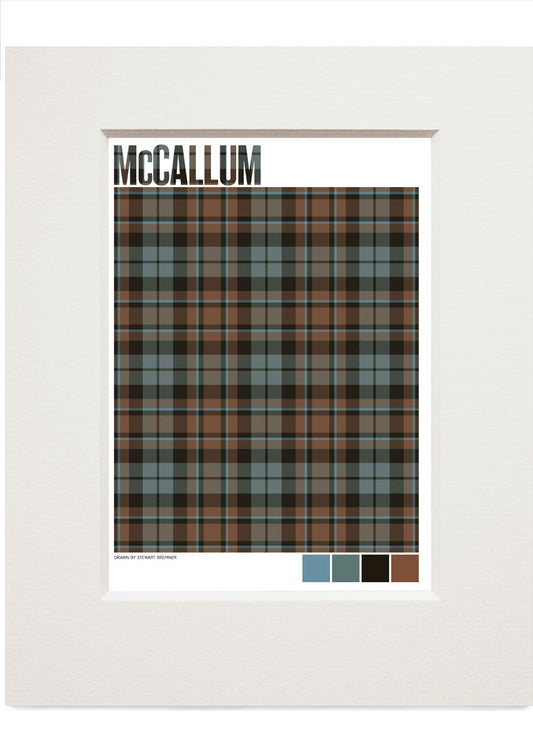 McCallum Weathered tartan – small mounted print