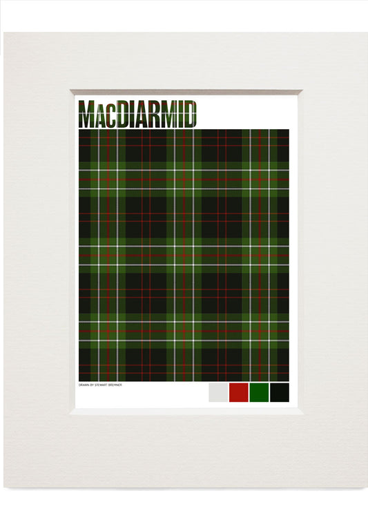 MacDiarmid Modern tartan – small mounted print