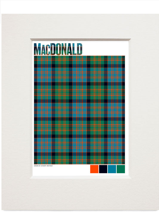 MacDonald Ancient tartan – small mounted print