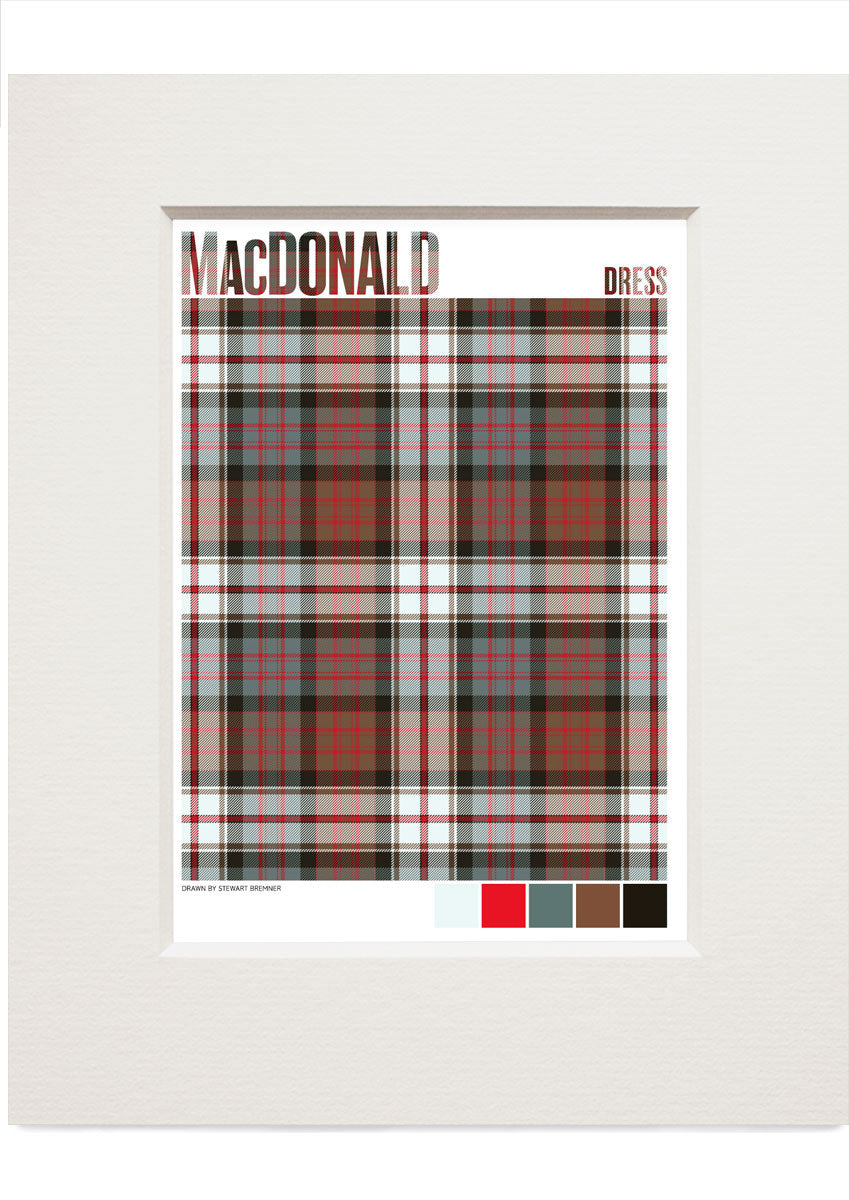 MacDonald Dress Weathered tartan – small mounted print