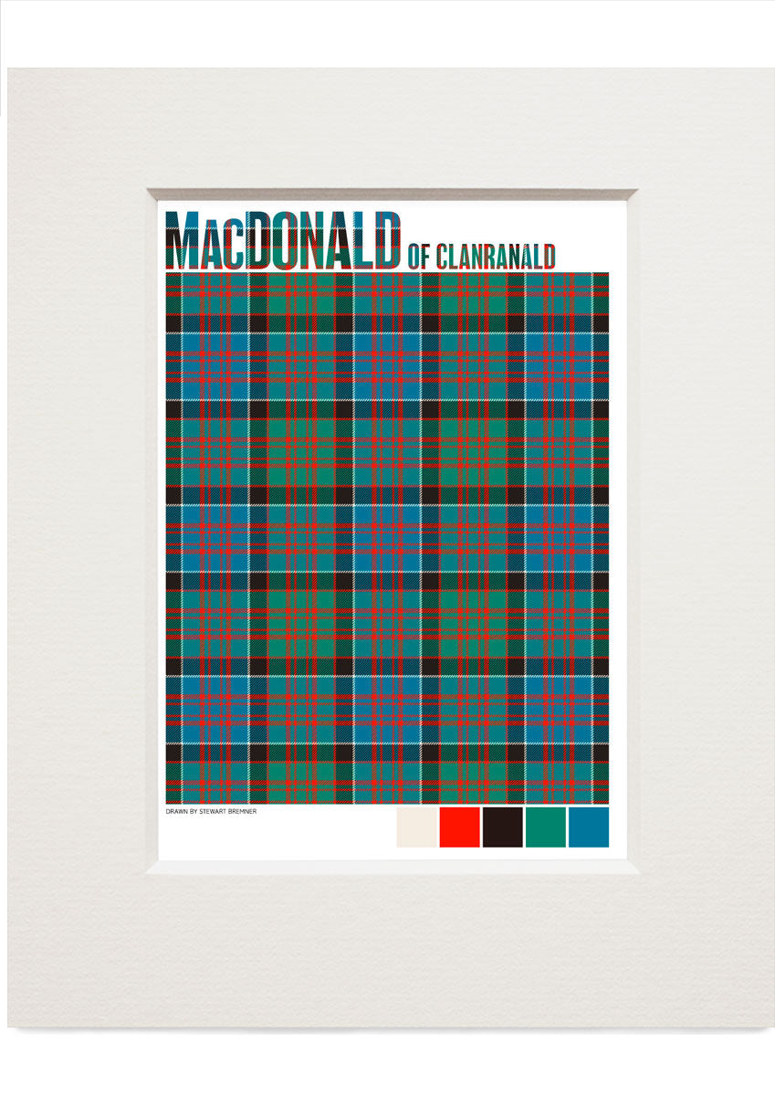 MacDonald of Clanranald Ancient tartan – small mounted print