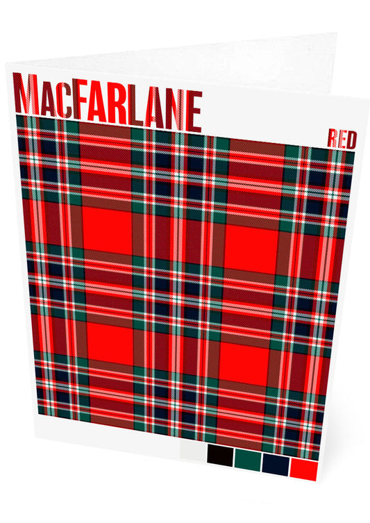 MacFarlane Red Modern tartan – set of two cards