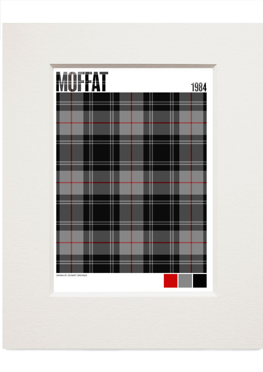 Moffat 1984 Modern tartan – small mounted print