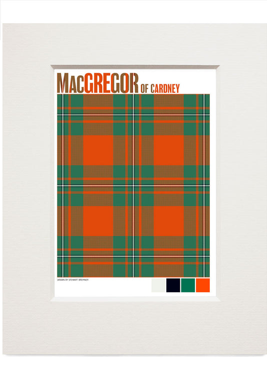 MacGregor of Cardney Ancient tartan – small mounted print