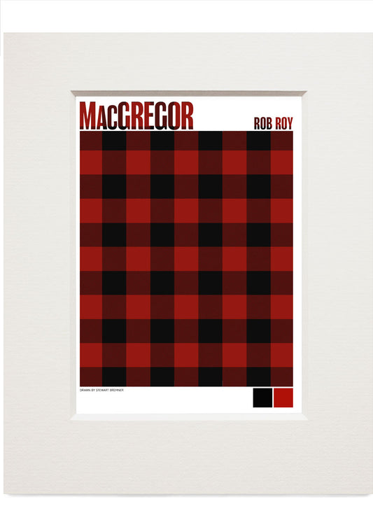 MacGregor Rob Roy Modern tartan – small mounted print