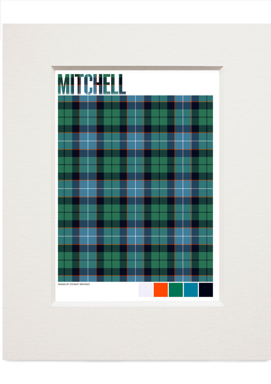 Mitchell Ancient tartan – small mounted print