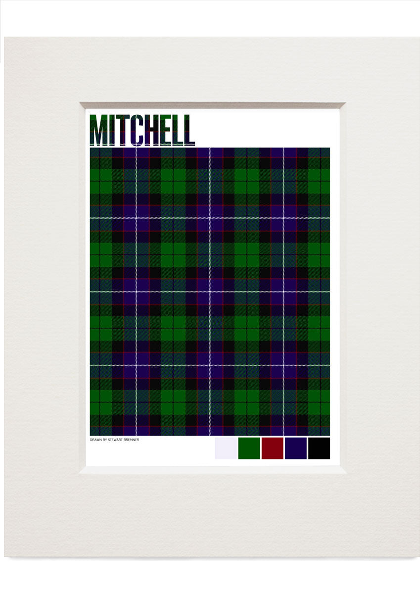 Mitchell Modern tartan – small mounted print