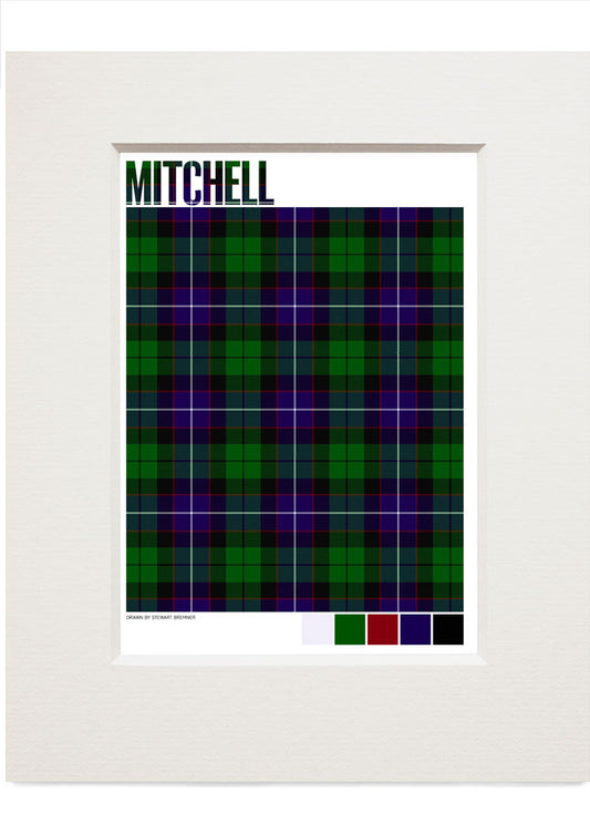 Mitchell Modern tartan – small mounted print