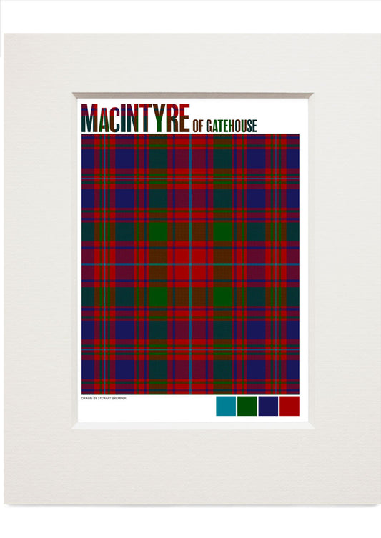 MacIntyre of Gatehouse Modern tartan – small mounted print