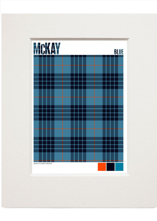 McKay Blue Ancient tartan – small mounted print